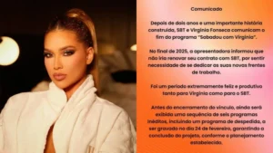 Virginia Fonseca deixa o SBT após quase dois anos à frente do “Sabadou”