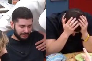 BBB26: Marcelo fica aos prantos e acaba sendo consolado por participantes: “Olha o que você passou”