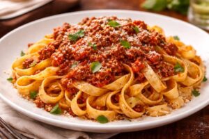 Receita de Talharim à Bolonhesa