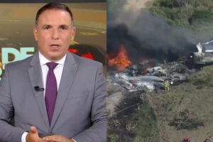 Gottino entra com plantão e comunica queda de avião com deputado e diversos mortos