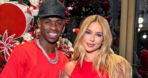 Após ganhar bolsa de luxo, Virgínia é surpreendida com prova de amor de Vini Jr. durante jogo do Real Madrid e surta: ‘Lindo, te amo’