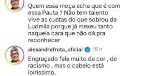 Alexandre Frota detona Brunna Gonçalves, após ela acusar SBT de racismo: ‘Cabelo loiríssimo’