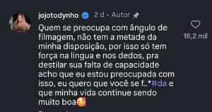 Jojo Todynho rebate comentários sobre aparência nas redes