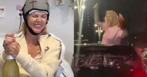 Val Marchiori celebra última quimioterapia com champanhe e buzinaço em SP