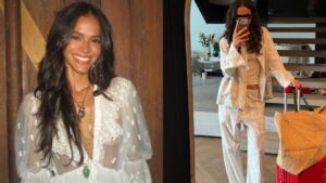 Bruna Marquezine desembarca em Salvador, e detalhe em chinelo chama atenção