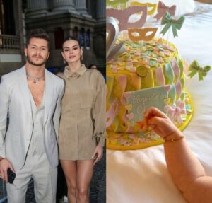 Camila Queiroz e Klebber Toledo fazem Bloquinho da Clara para celebrar dois meses de vida da filha