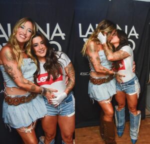 Apaixonadas! Lauana Prado e Tati Dias trocam beijos no Bloco CarnaLau após reatarem namoro