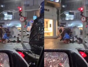 Homem e adolescente sofreram descargas elétricas em poste durante temporal; VEJA VÍDEO