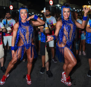 Gracyanne Barbosa samba embaixo da chuva no último ensaio de rua da União da Ilha do Governador