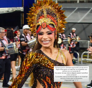 Lexa recebe apoio do marido, Ricardo Vianna, em sua estreia no Carnaval de São Paulo