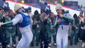 Namorada mostra ‘gingado’ de Lucas Pinheiro Braathen após ouro histórico nos Jogos de Inverno