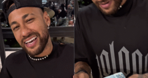 DJ viraliza ao presentear Neymar Jr com nota de R$ 100: ‘Devolve, era brincadeira’; assista o vídeo