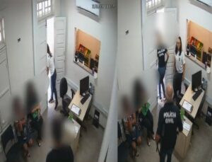 Homem persegue ex-companheira até delegacia e termina preso; VEJA VÍDEO