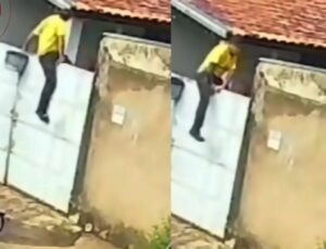 Homem pula o muro de casa no interior de SP e rouba objeto inusitado; veja VÍDEO