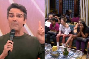 BBB26: Tadeu Schmidt perde a paciência e dá bronca nos brothers: “Todo mundo aqui sabe”