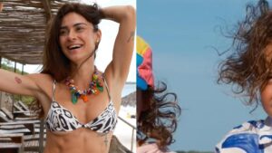 Thaila Ayala chama atenção ao postar fotos com os dois filhos: ‘Família toda é linda’