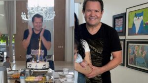 Ximbinha festeja aniversário ao lado da esposa, da filha com Joelma e do neto; veja fotos