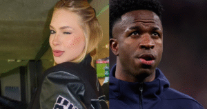 Poucos sabem, mas a frase curta de só 8 palavras da jaqueta usada por Virgínia em jogo do Real Madrid já rendeu dor de cabeça para Vini Jr.