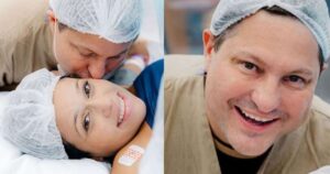 NASCEU! Apresentador da Record exibe rostinho do filho pela primeira vez