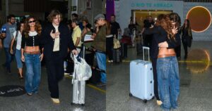 Ouro na Olimpíada de Inverno, Lucas Braathen chega ao Brasil e é recebido por atriz da Globo no aeroporto