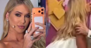 FLAGRA! Virginia dá selinho em apresentador e é detonada: ‘E o Vini Jr.?’