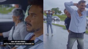 Ator da Globo toma enquadro real ao gravar cena de assalto: ‘Mão na cabeça’