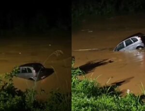 Motorista preso em carro submerso toma atitude inesperada para se salvar; VEJA VÍDEO