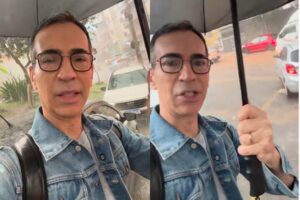 Cesar Tralli surge em Juiz de Fora e fala da tragédia: “Retratando a dor”