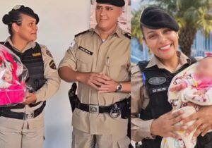 Policial que amamentou bebê abandonada no mato recebe homenagem; vídeo