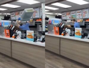Funcionários de fast-food agridem cliente com lata de lixo e fritadeira; VEJA VÍDEO