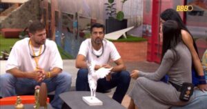 Resumo BBB 26: madrugada tem Jonas ‘viúvo’ de Maxiane e troca-troca de quartos