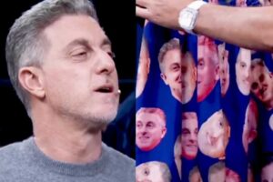 No ‘Domingão’, Dilsinho ganha cueca com o rosto de Luciano Huck
