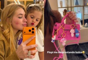 Virginia Fonseca pega bolsa de R$ 8 mil emprestada da filha Maria Flor antes de viagem a Madri