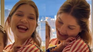 Parecidas? Filha do cantor Leandro mostra o rosto da caçula em registro inédito