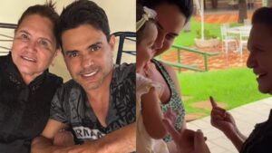 Mãe de Zezé Di Camargo encanta ao surgir em momento fofo com a neta
