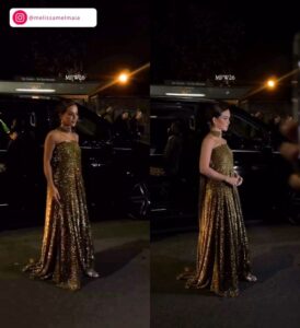 Mel Maia brilha com vestido dourado para acompanhar desfile em Milão, na Itália. Confira os famosos que marcaram presença na Semana de Moda