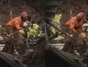 Mulher é resgatada com vida de deslizamento de terra e vídeo surpreende; VEJA