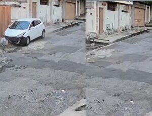 Funcionário de lava-jato pega carro sem autorização e causa acidente; VEJA VÍDEO