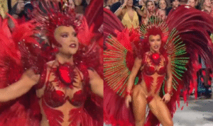 Tapa-sexo de Virginia descola durante desfile da Grande Rio e vídeo viraliza; assista