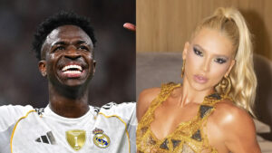 Vini Jr reage ao ver fotos de Virginia com as pernas musculosas à mostra