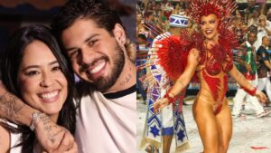 Irmã de Zé Felipe reage ao ver estreia de Virginia como rainha da Grande Rio