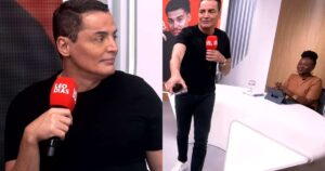 Leo Dias se irrita e toma atitude ao vivo com jornalista após som atrapalhar entrevista: ‘Vamos parar…’
