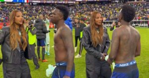 Saiba o que Ludmilla disse a Vini Jr. após o jogo do Brasil