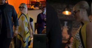 Sabrina Carpenter é vista saindo de restaurante em São Paulo; veja vídeos