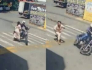 Mulher é atropelada violentamente por motociclista na faixa de pedestres; VEJA VÍDEO