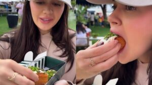 Influenciadora Franciny Elke paga R$ 500 em hot dog com caviar e ouro nos EUA