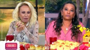 Solange Couto engasga e protagoniza momento constrangedor com Ana Maria