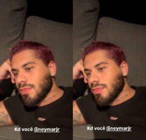 Durante partida da Seleção Brasileira, Zé Felipe lamenta ausência de Neymar Jr.