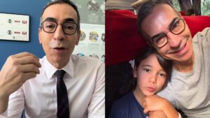 Aos 6 anos, filha de César Tralli surpreende com pedido e resposta do pai chama atenção
