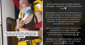 Ex-Chiquititas Anna Livya sofre acidente de moto: ‘Me quebrei um pouquinho’